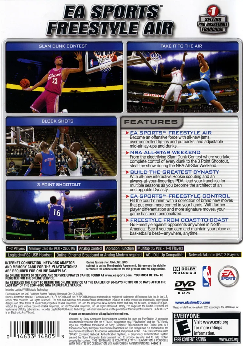 NBA Live 2005 box back