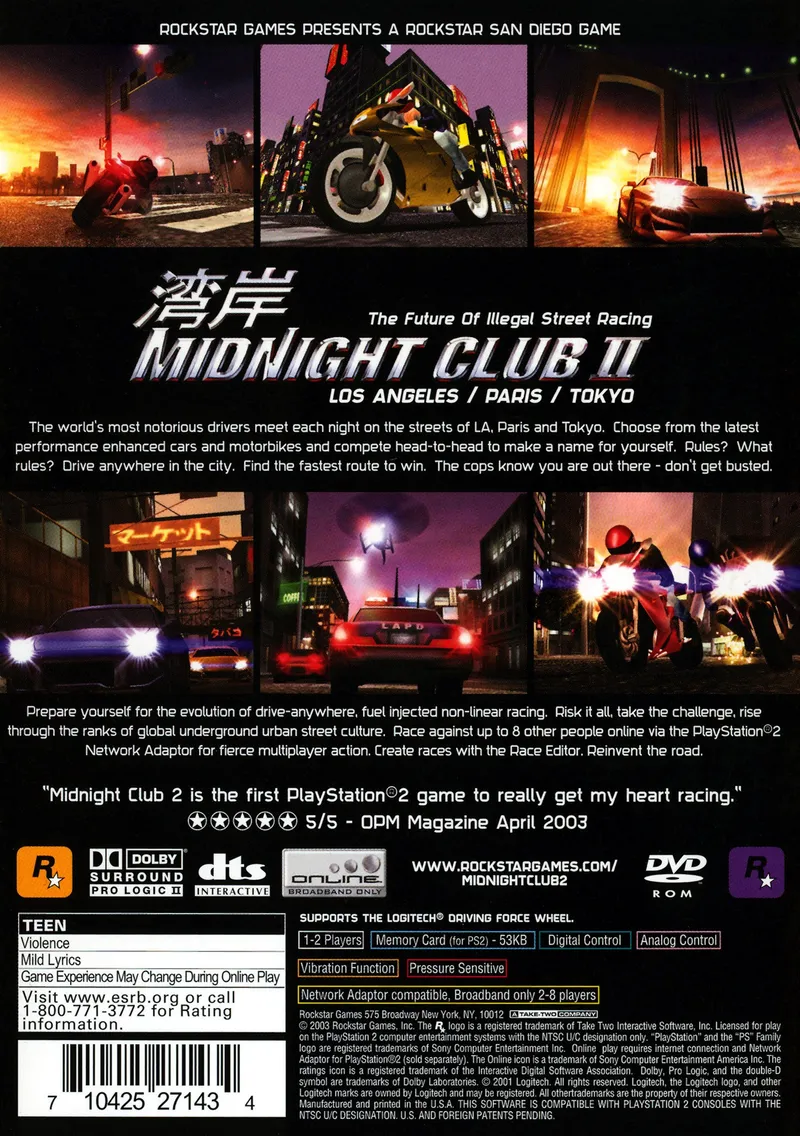 Midnight Club II box back