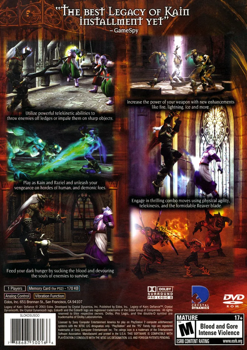 Legacy of Kain: Defiance box back