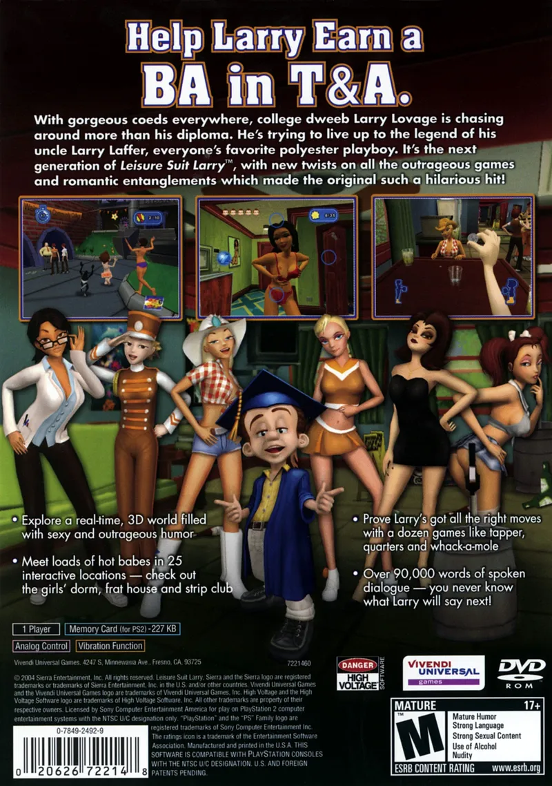 Leisure Suit Larry: Magna Cum Laude box back