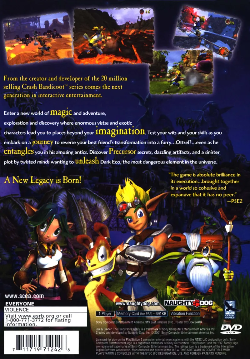 Jak and Daxter: The Precursor Legacy box back