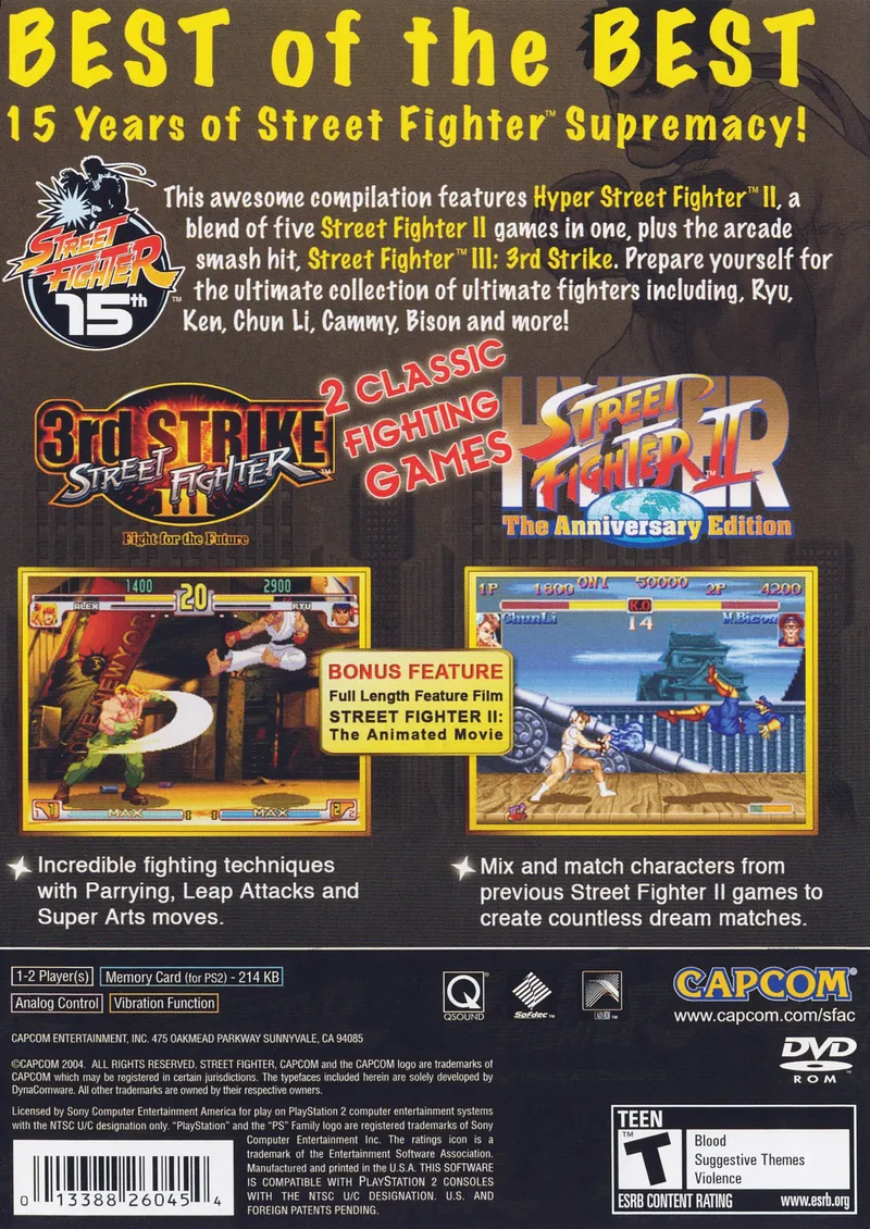 Street Fighter Anniversary Collection box back