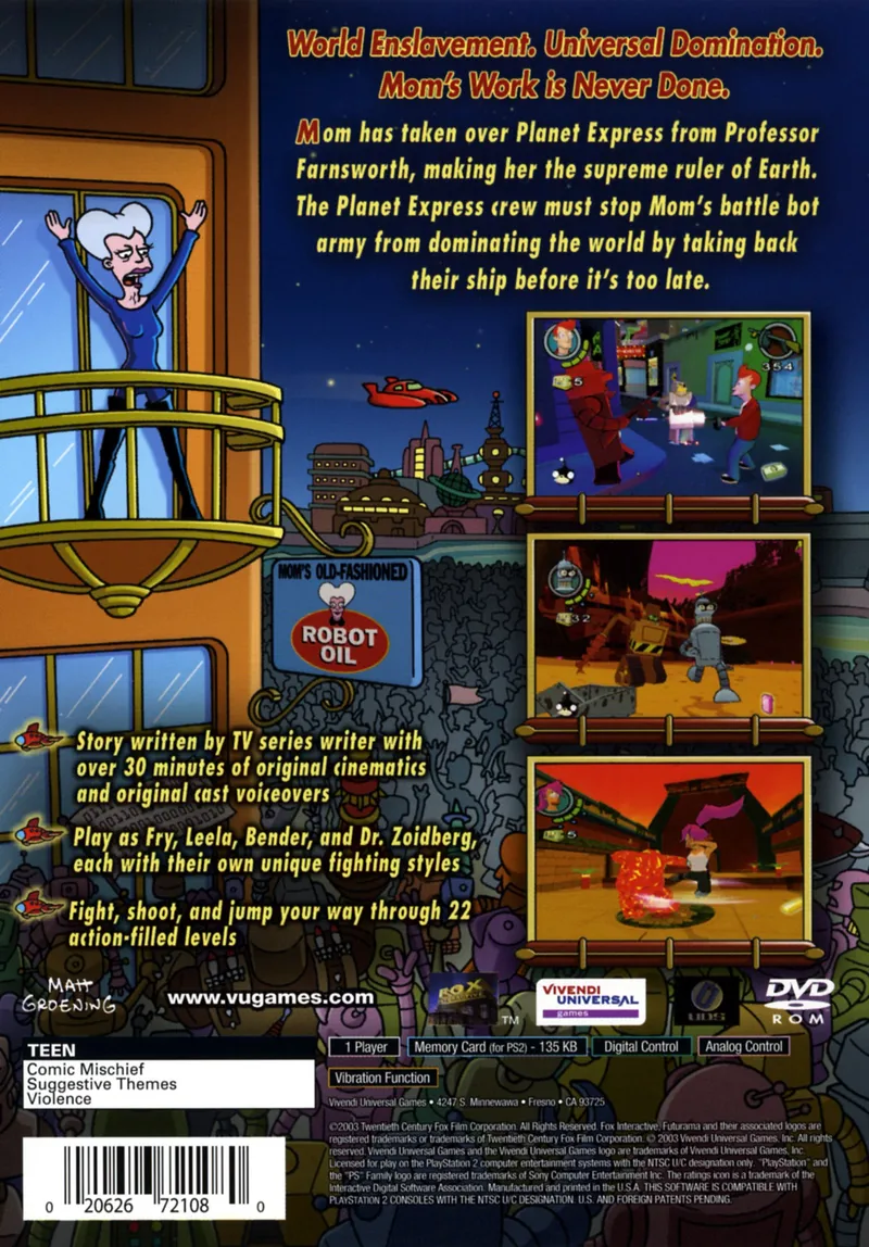 Futurama box back