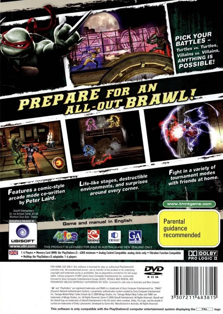 Teenage Mutant Ninja Turtles: Smash-Up box back