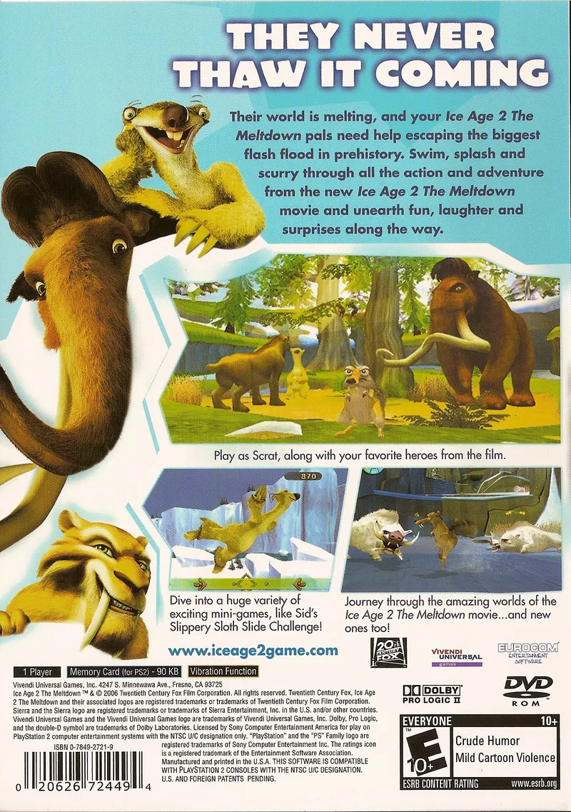 Ice Age 2: The Meltdown box back