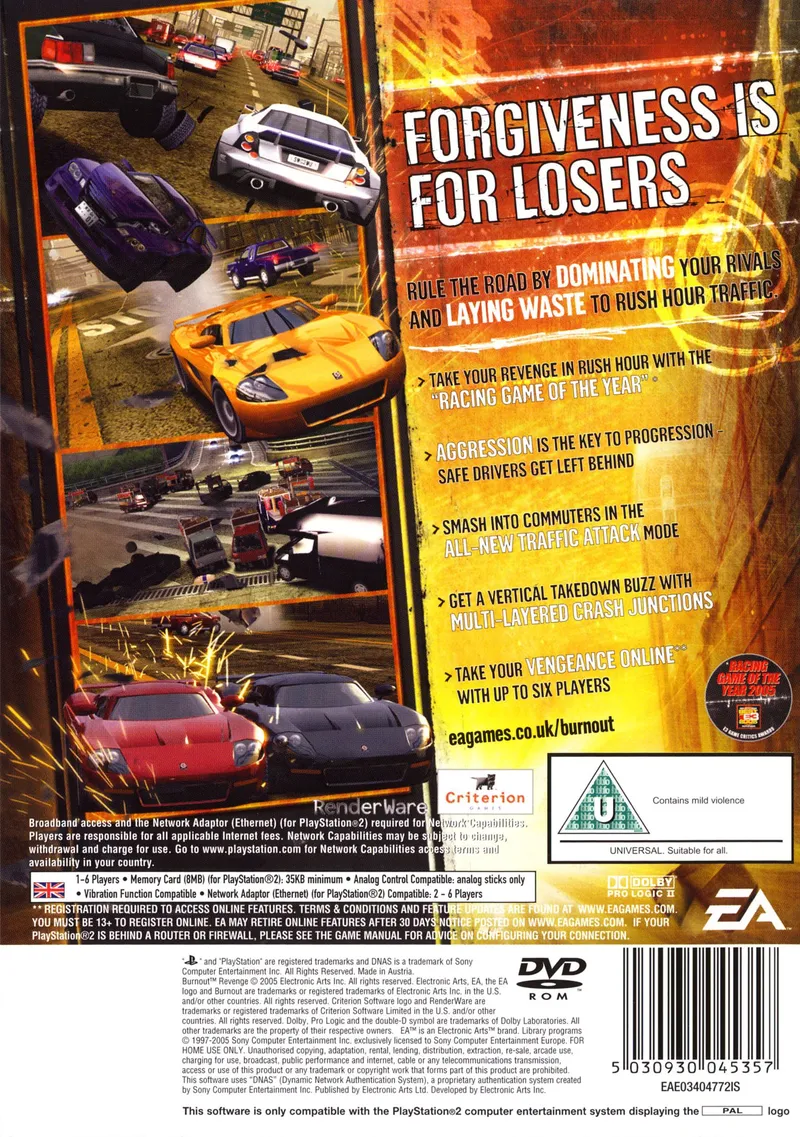 Burnout: Revenge box back