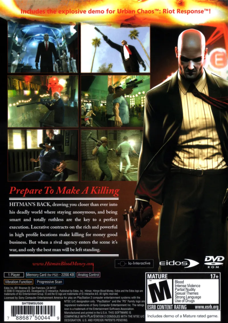 Hitman: Blood Money box back