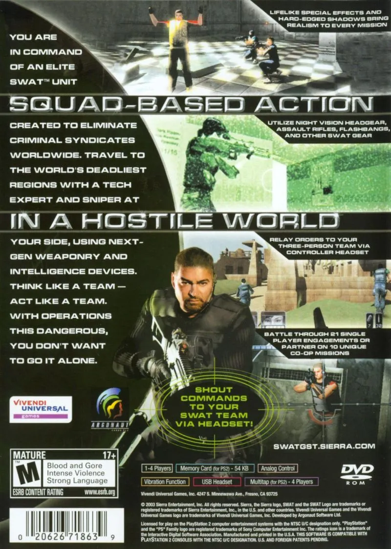 SWAT: Global Strike Team box back
