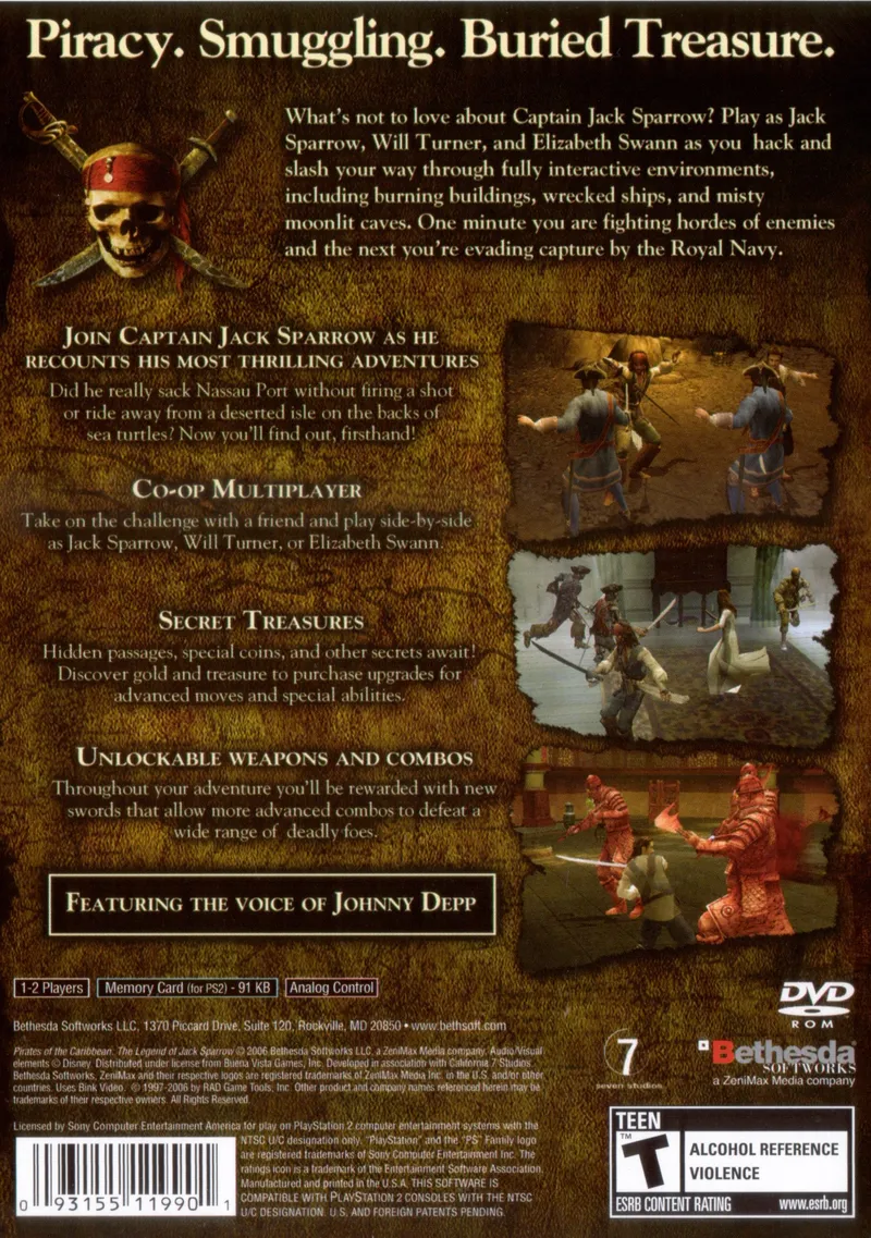 Pirates of the Caribbean: The Legend of Jack Sparrow box back