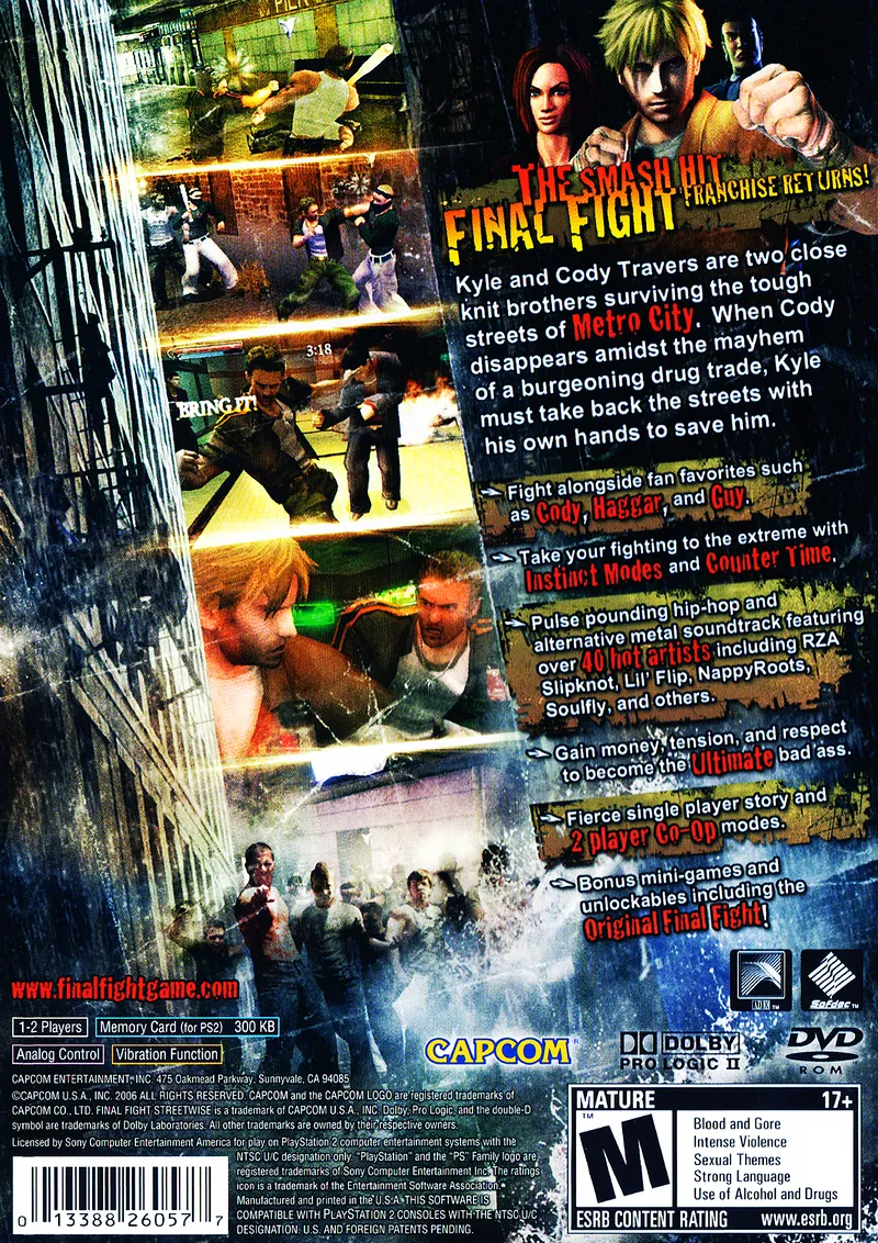 Final Fight: Streetwise box back