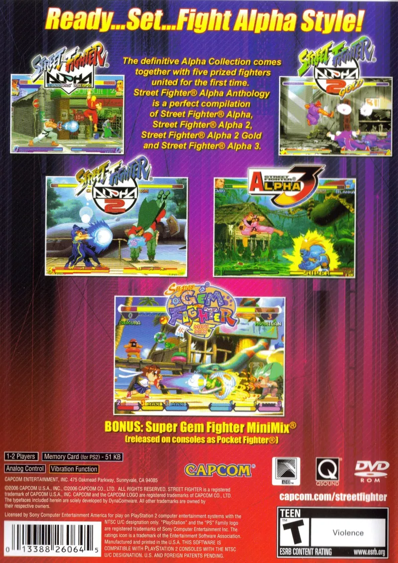 Street Fighter Alpha Anthology box back