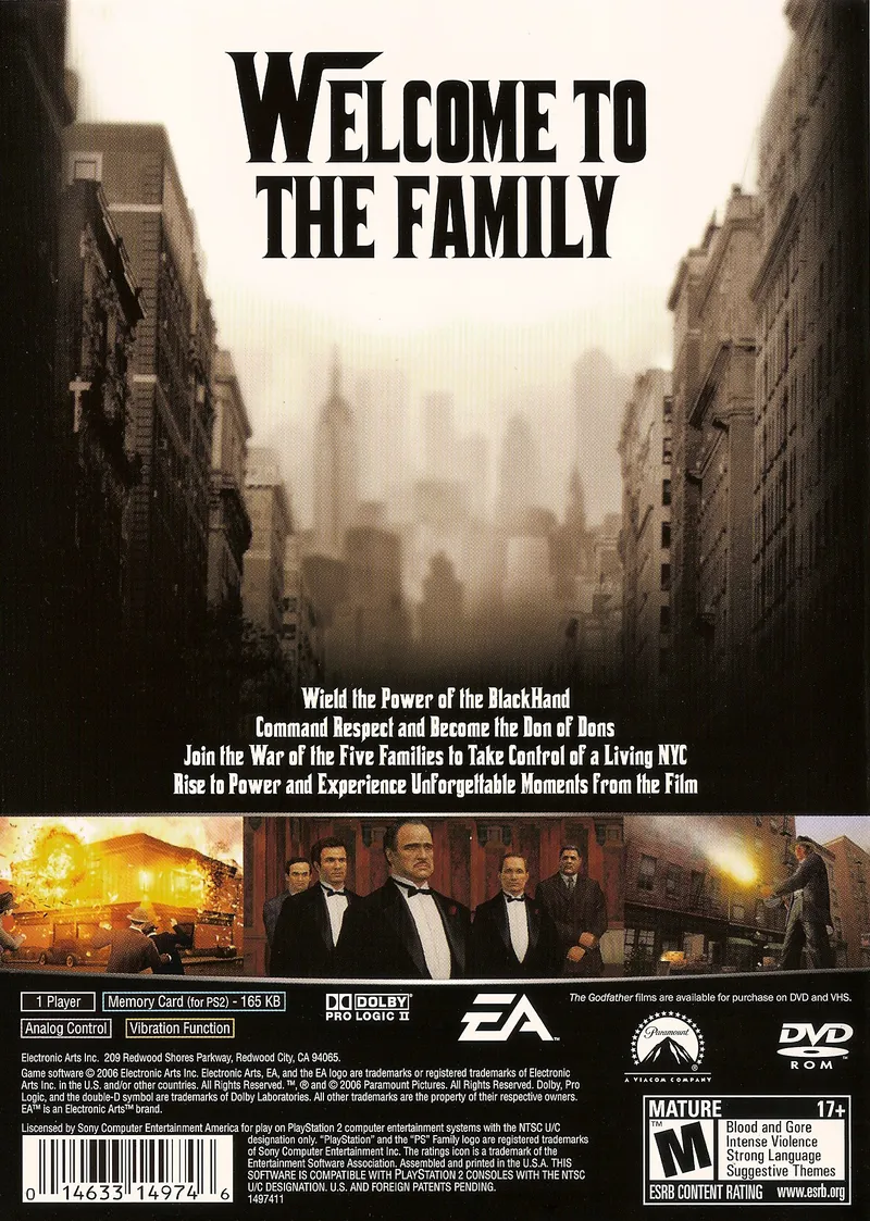 The Godfather: The Game box back