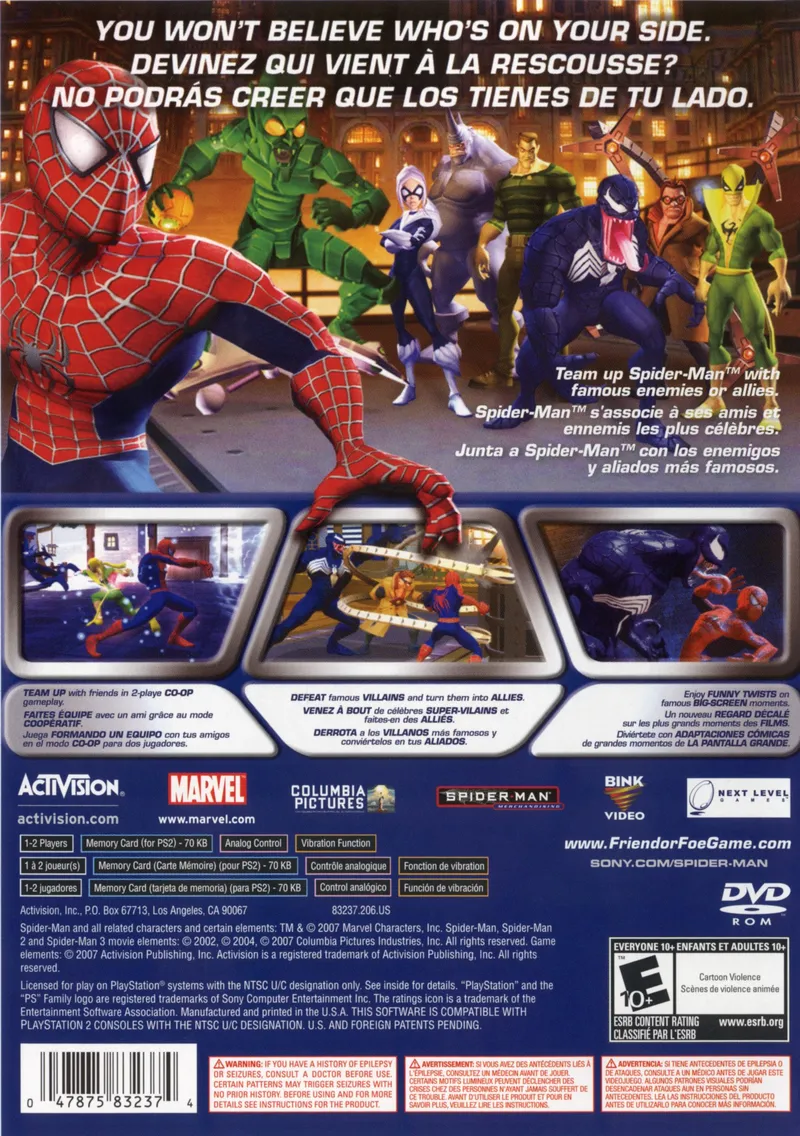 Spider-Man: Friend or Foe box back