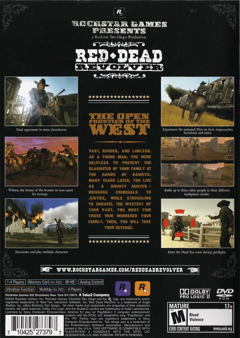 Red Dead Revolver box back