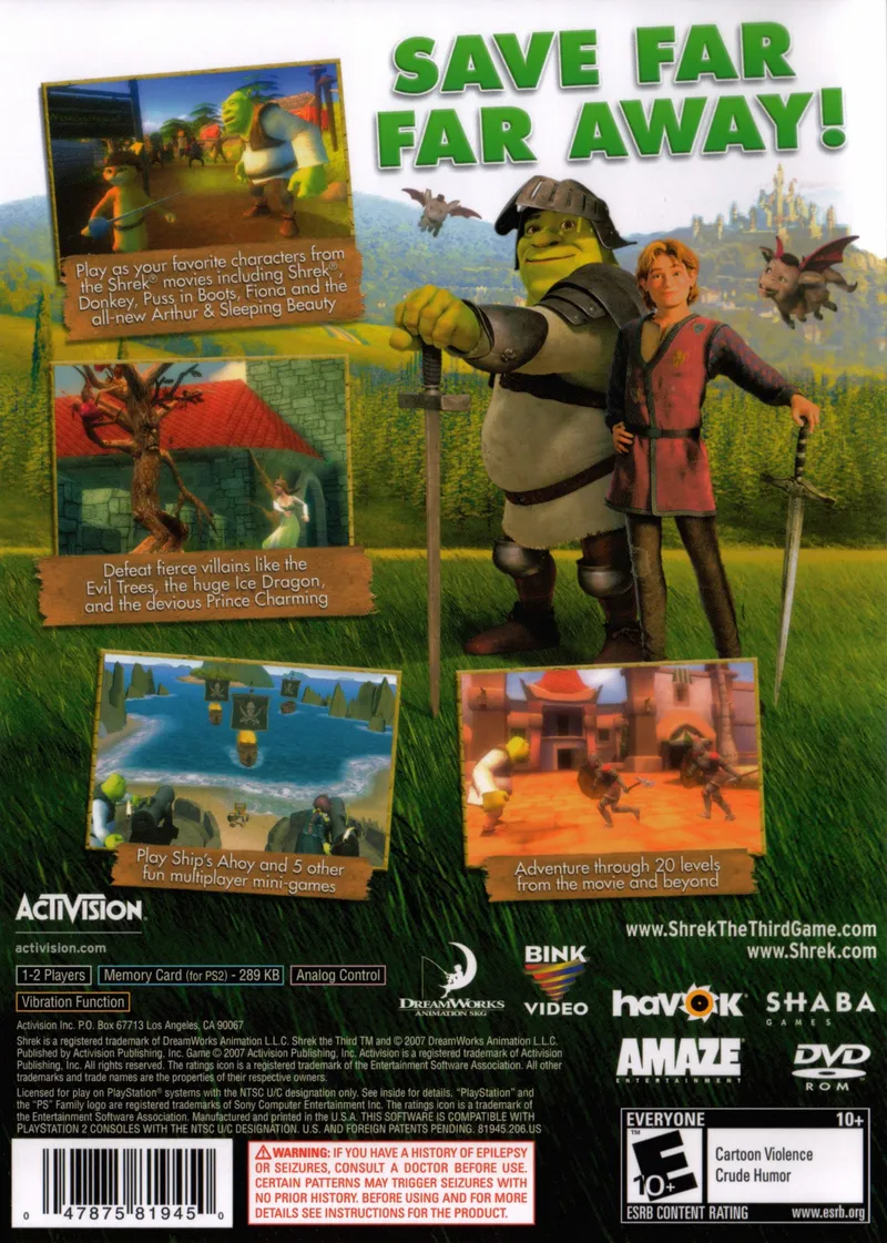 Shrek the Third box back