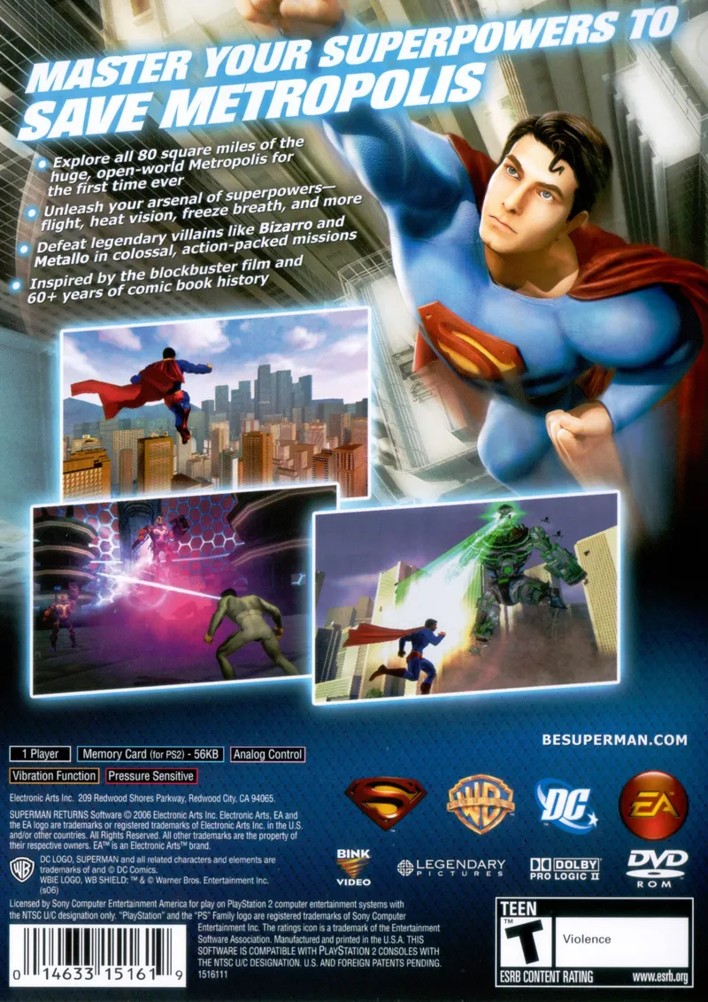 Superman Returns box back