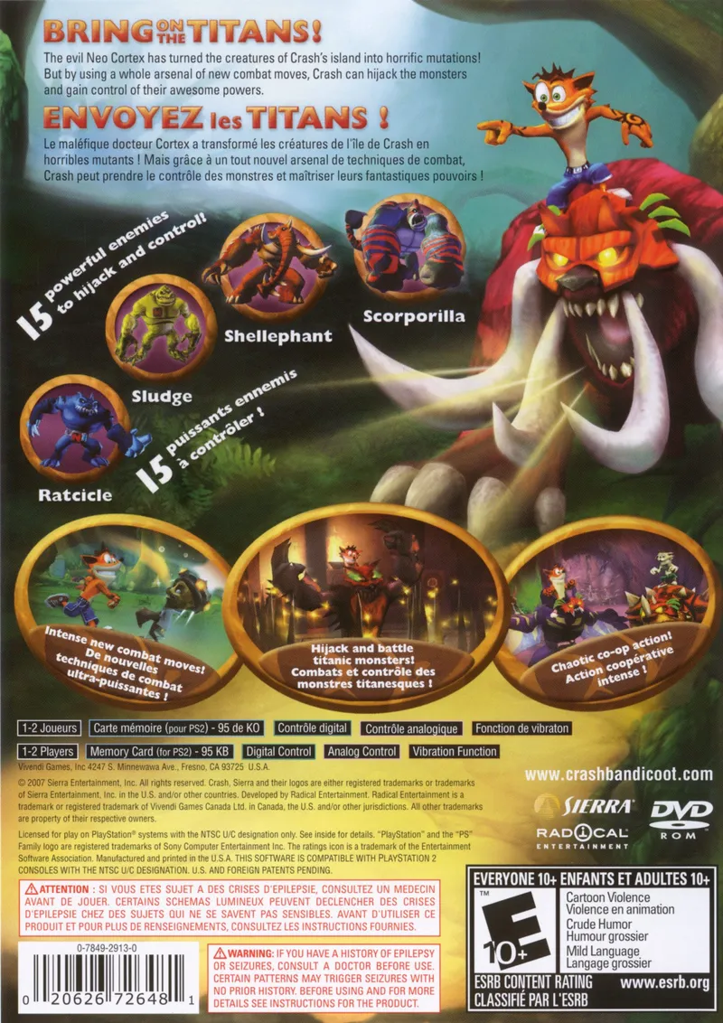 Crash of the Titans box back