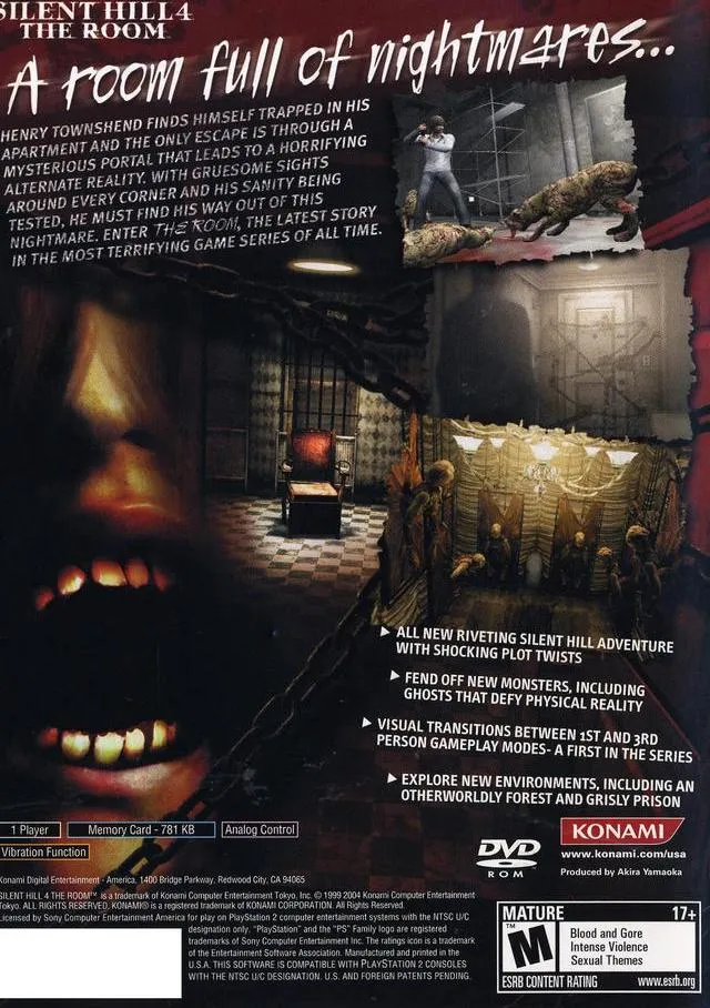 Silent Hill 4: The Room box back