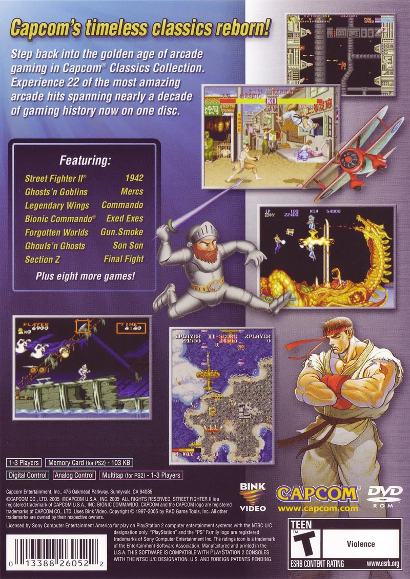 Capcom Classics Collection Vol. 1 box back