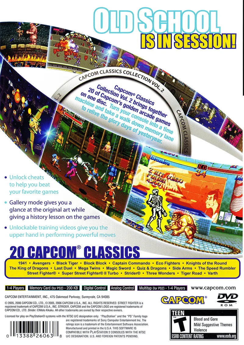 Capcom Classics Collection Vol. 2 box back