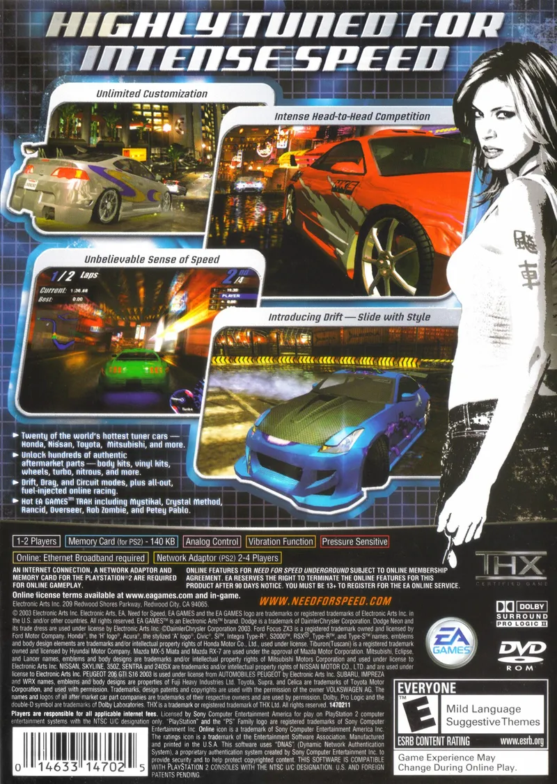 Need for Speed: Underground box back