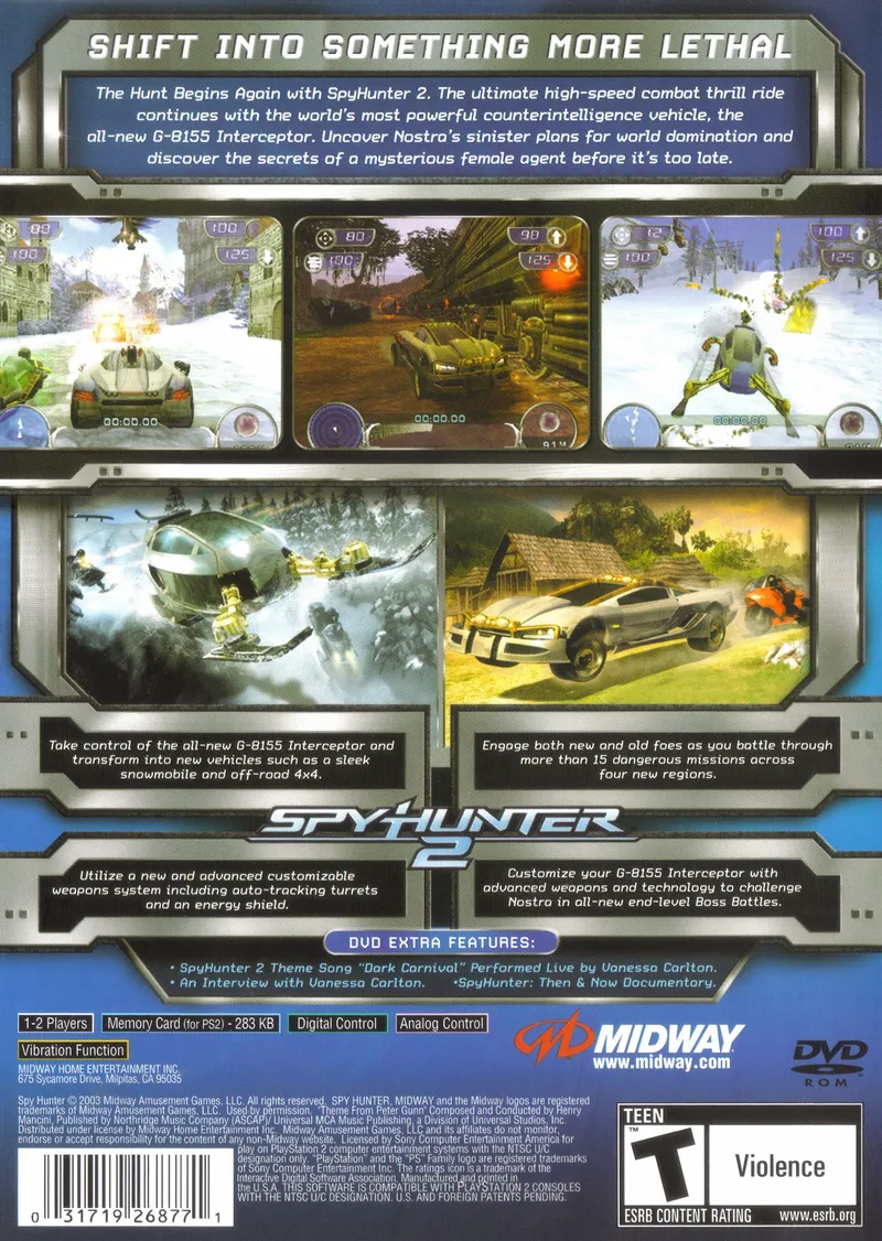 SpyHunter 2 box back