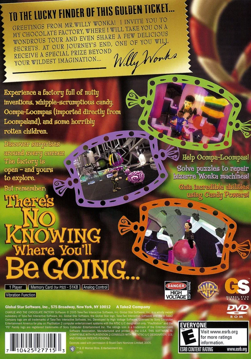 Charlie and the Chocolate Factory box back