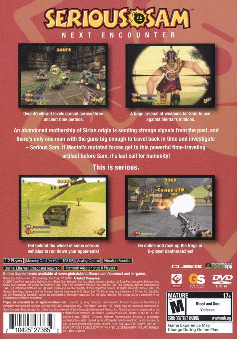 Serious Sam: Next Encounter box back