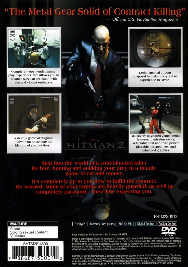 Hitman 2: Silent Assassin box back