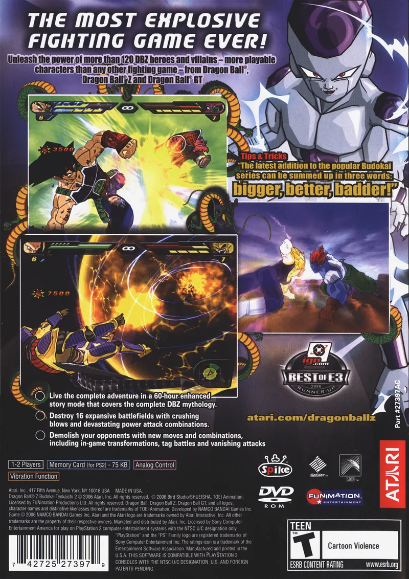 Dragon Ball Z: Budokai Tenkaichi 2 box back
