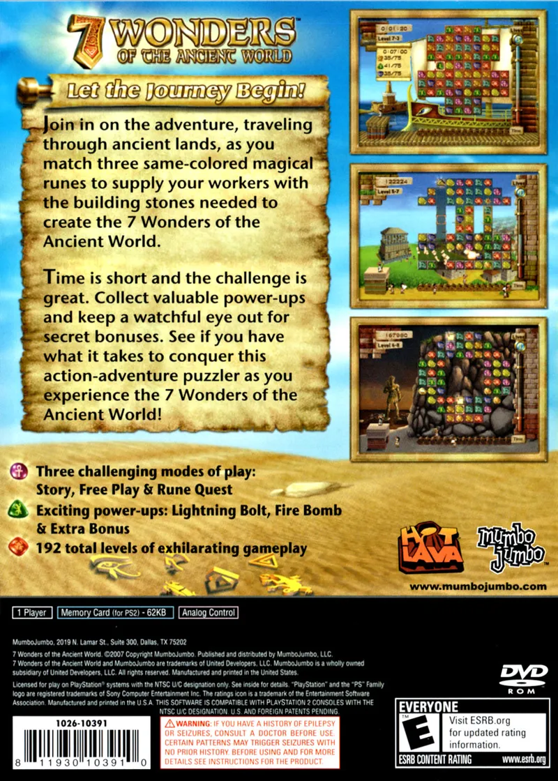 7 Wonders of the Ancient World box back
