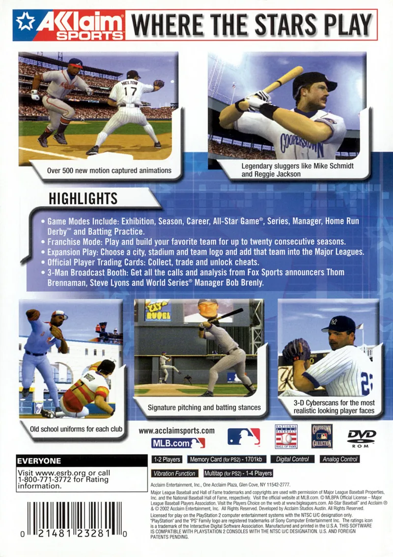 All-Star Baseball 2003 box back