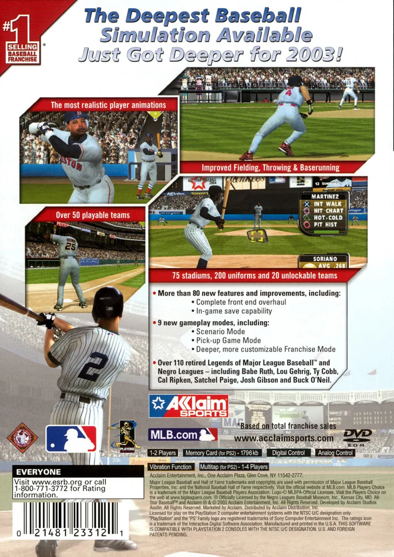 All-Star Baseball 2004 box back