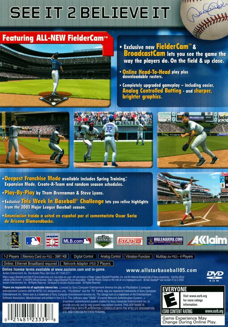All-Star Baseball 2005 box back