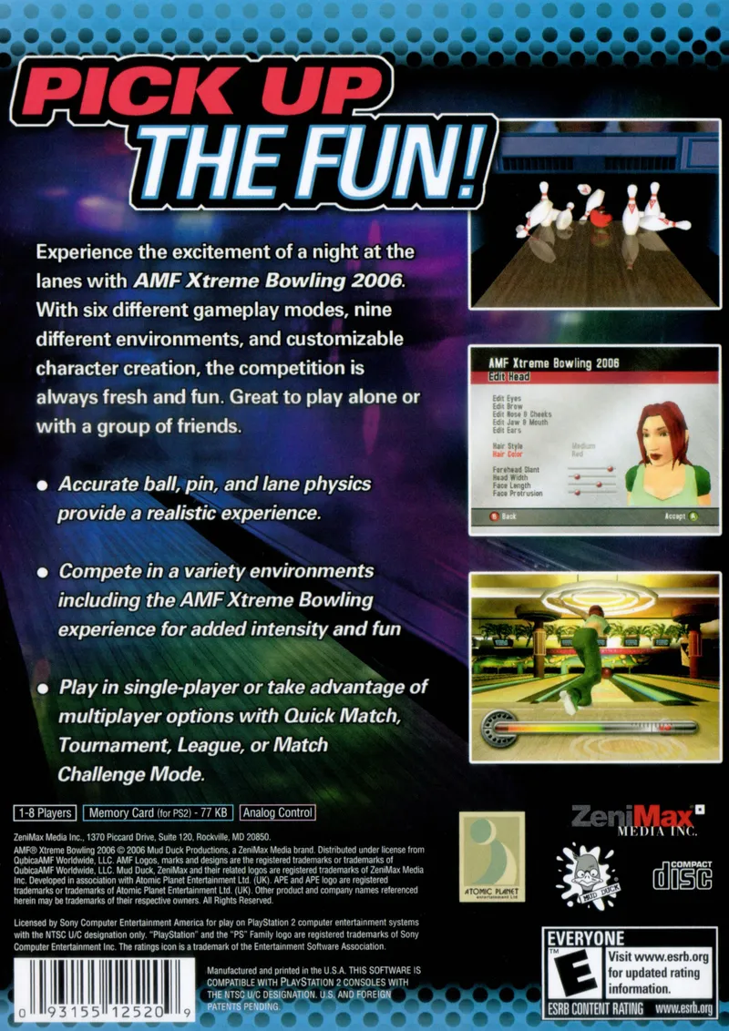AMF Xtreme Bowling box back