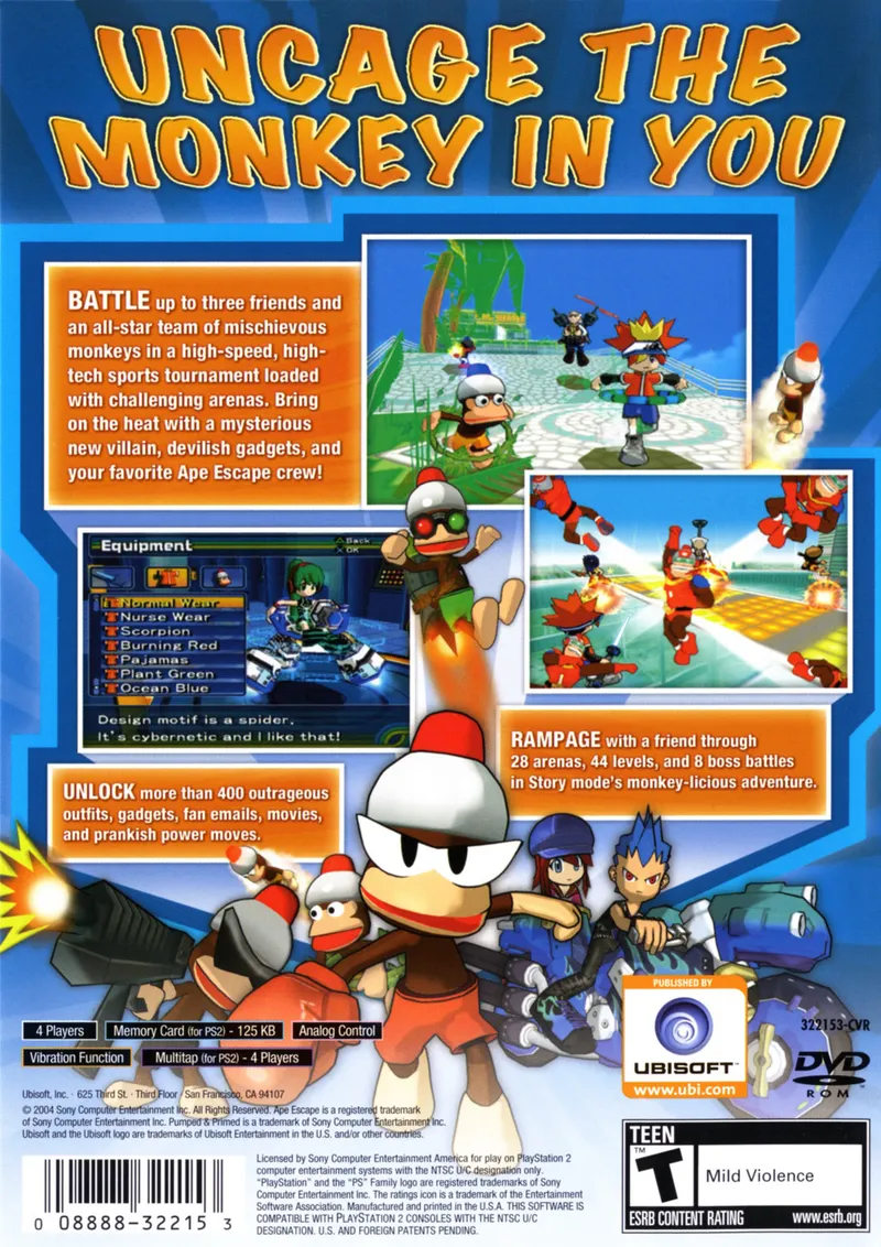Ape Escape: Pumped & Primed box back