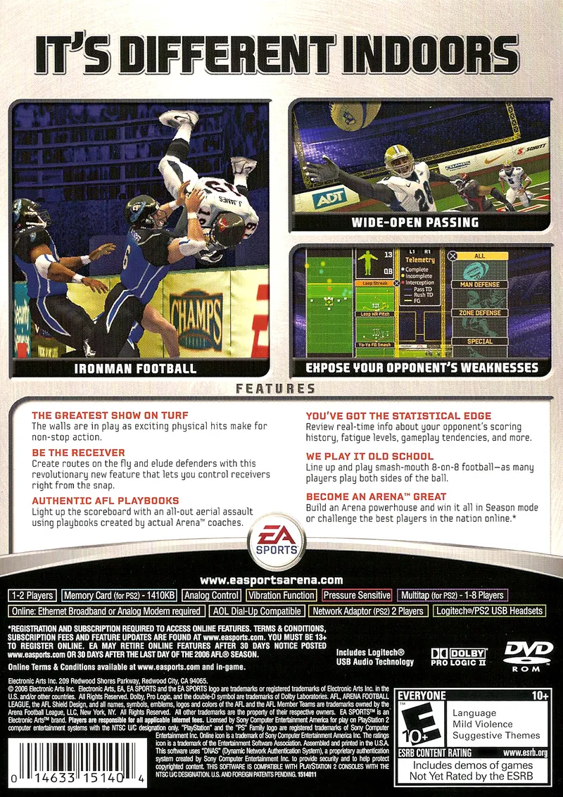 Arena Football box back