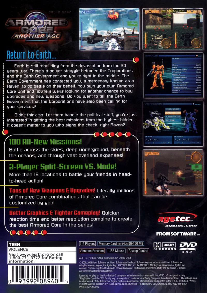 Armored Core 2: Another Age box back