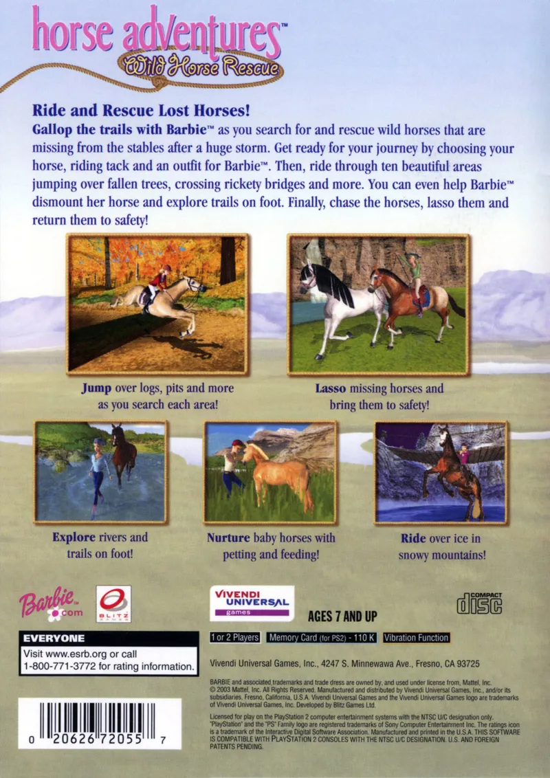 Barbie Horse Adventures: Wild Horse Rescue box back