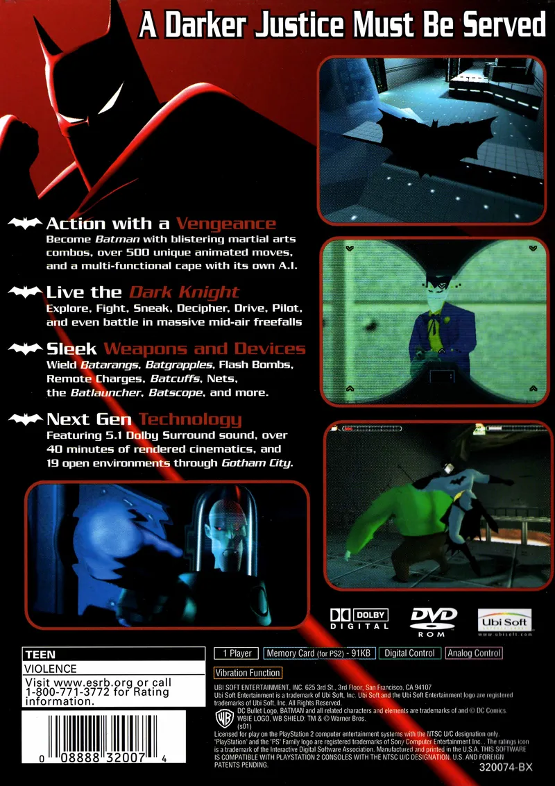 Batman: Vengeance box back
