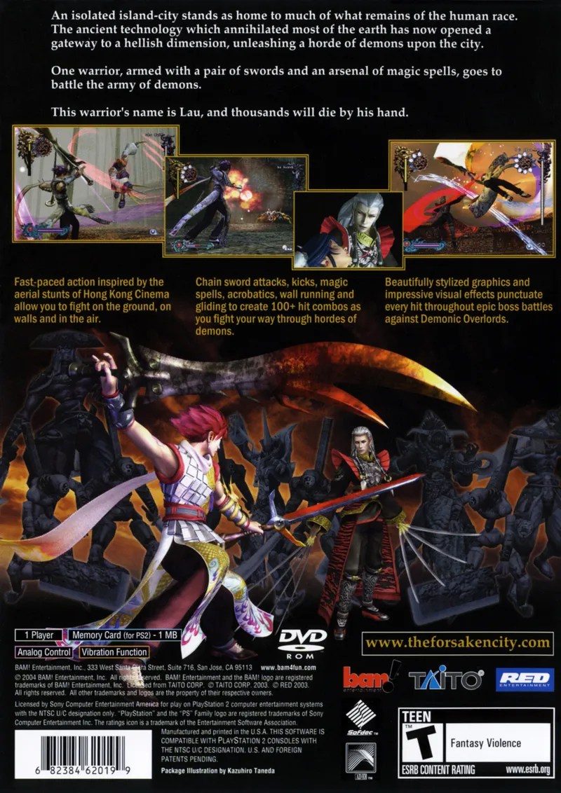 Bujingai: The Forsaken City box back