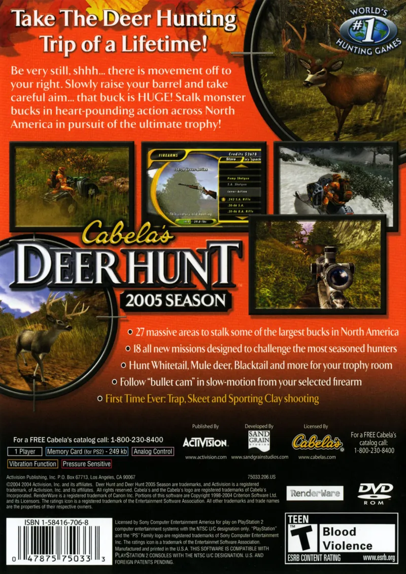 Cabela's Deer Hunt: 2005 Season box back