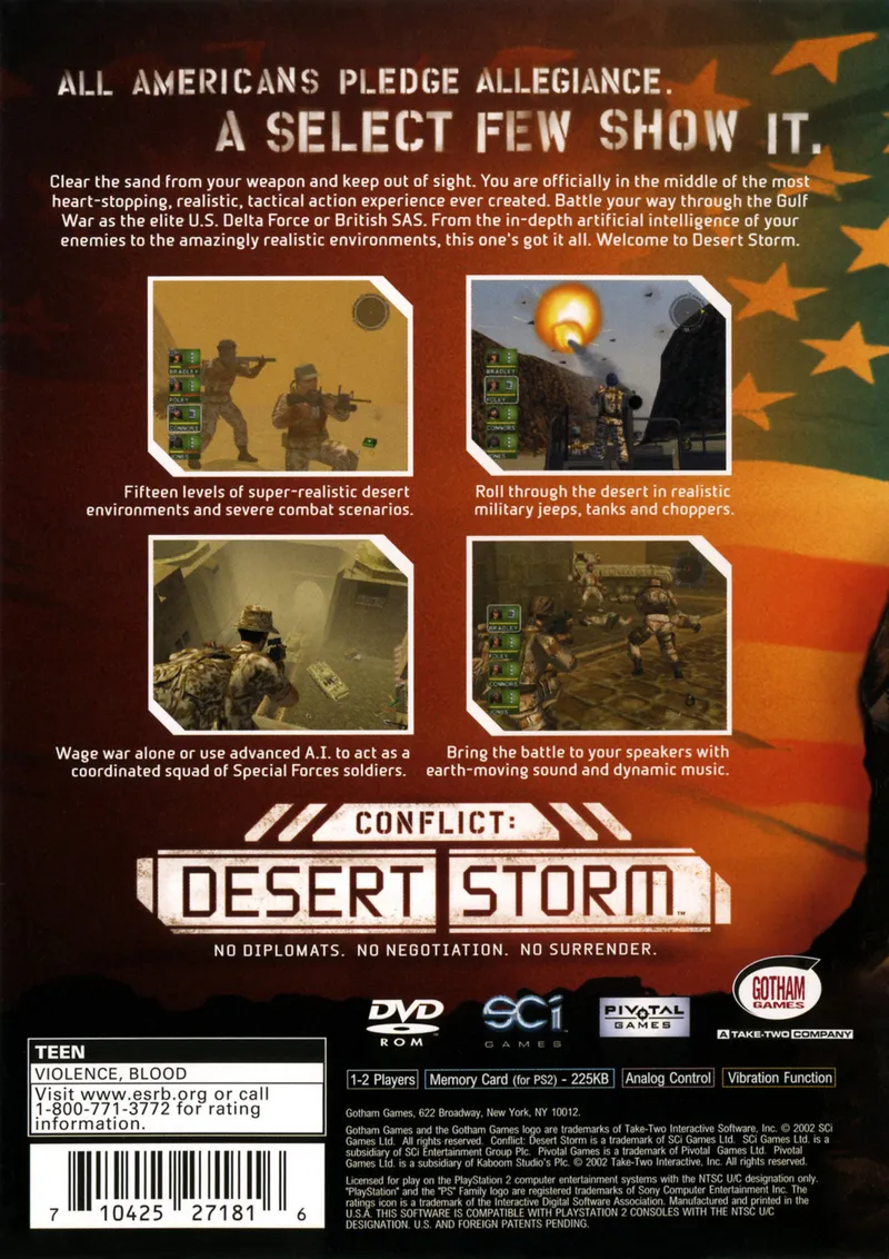 Conflict: Desert Storm box back