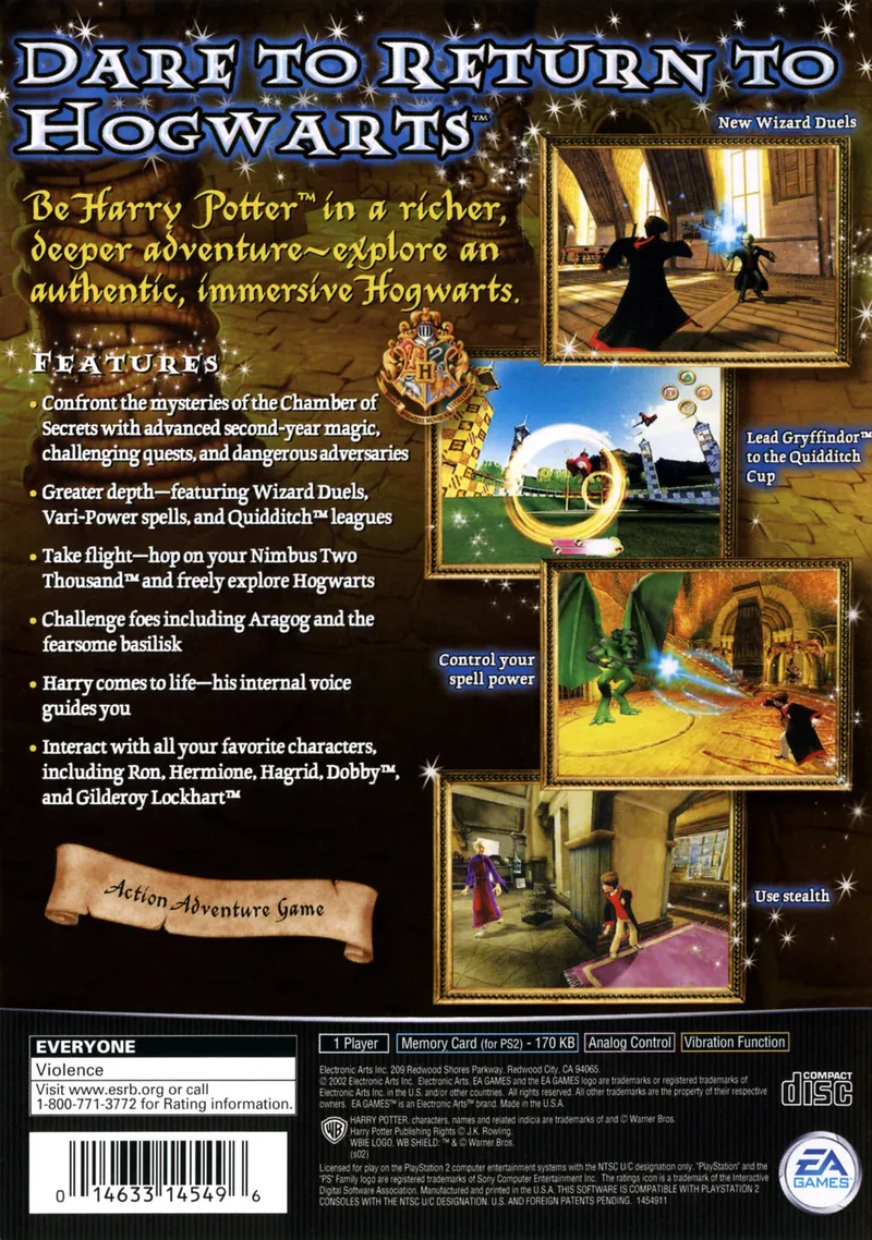 Harry Potter and the Chamber of Secrets box back
