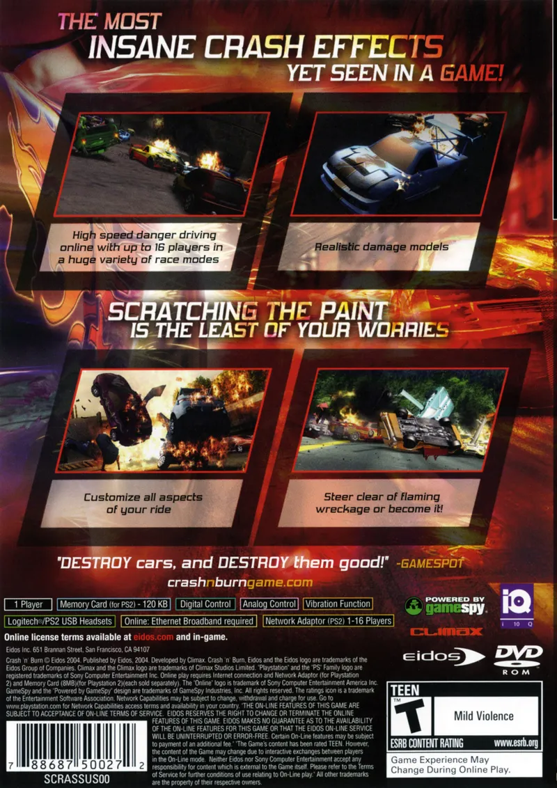 Crash 'N' Burn box back