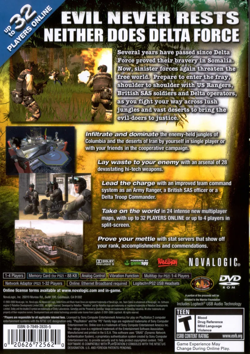 Delta Force: Black Hawk Down: Team Sabre box back