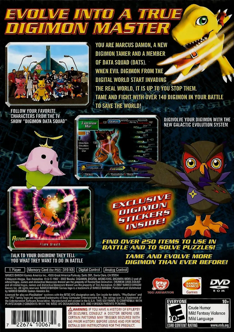 Digimon World: Data Squad box back