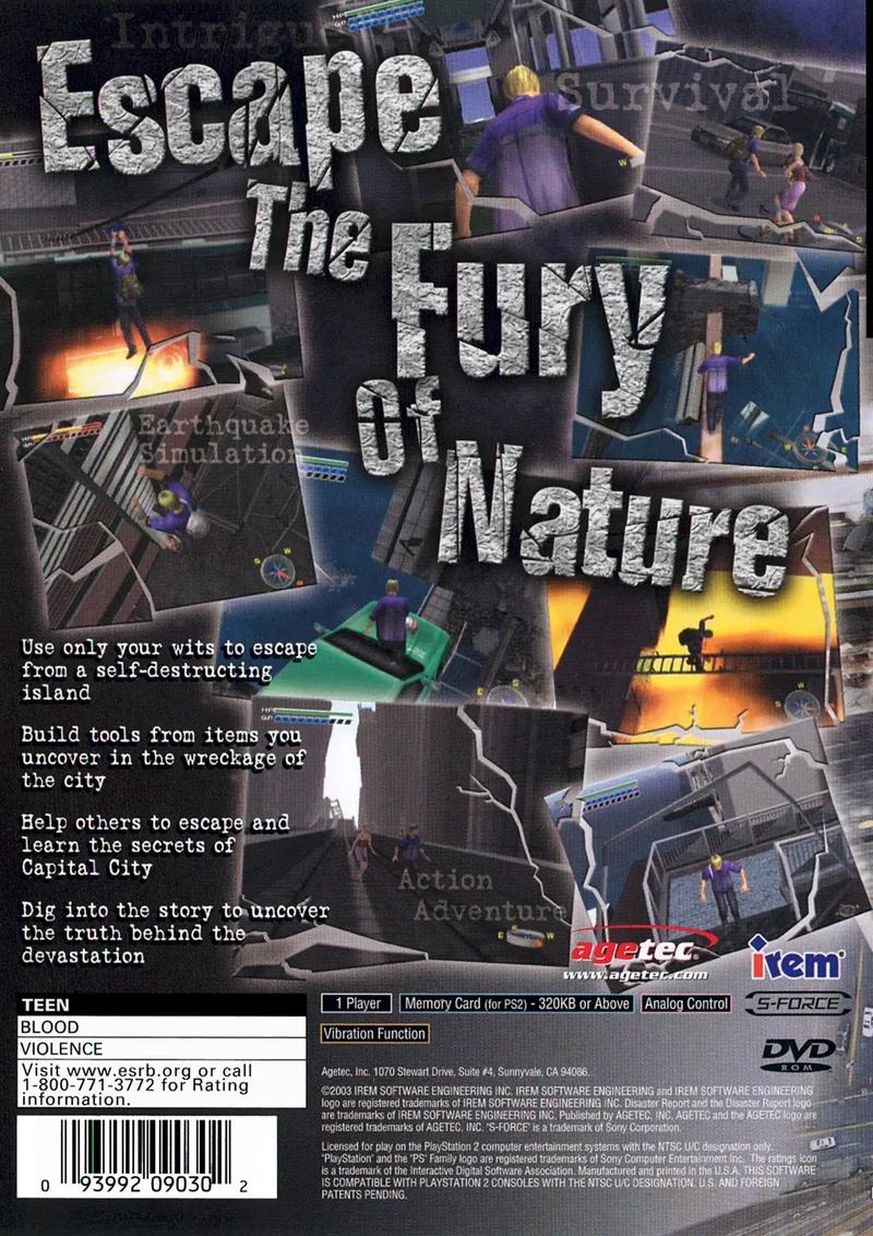Disaster Report box back