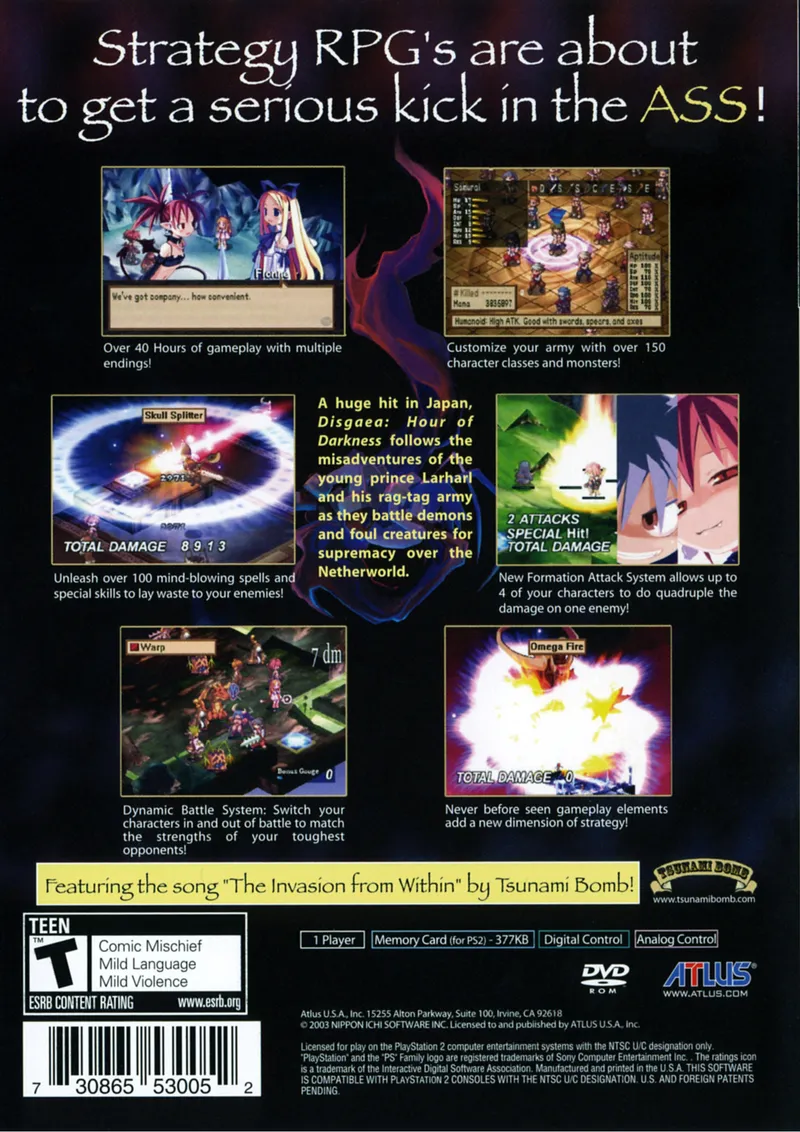 Disgaea: Hour of Darkness box back
