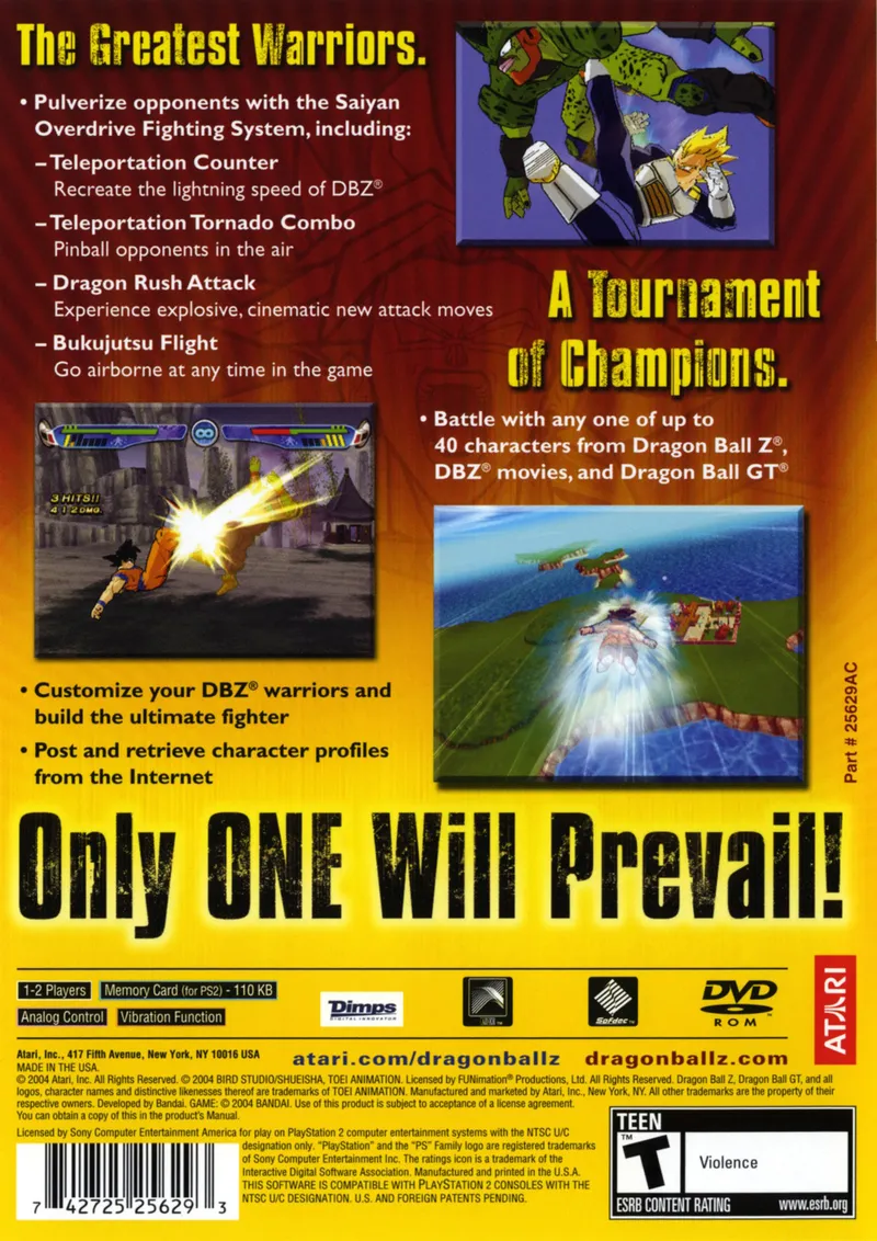 Dragon Ball Z: Budokai 3 box back